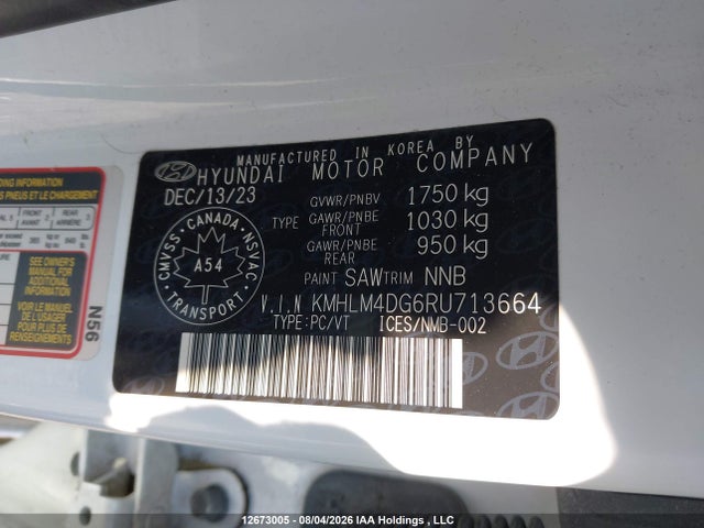 2024 Hyundai Elantra Sel მანქანა იყიდება აუქციონზე, vin: KMHLM4DG6RU713664, აუქციონის ნომერი: 12673005