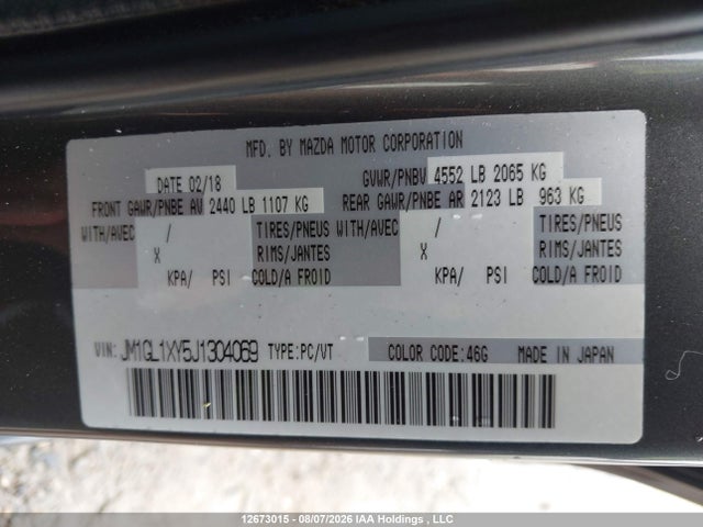 Mazda 6 2018 JM1GL1XY5J1304069 Image 9