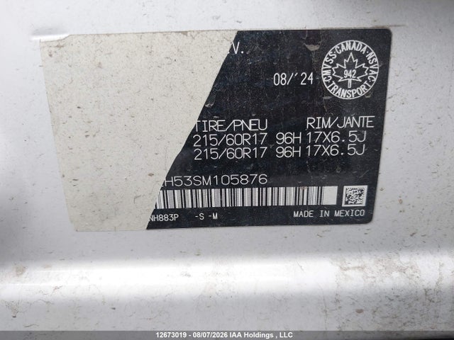 12673019 :رقم المزاد ، 3CZRZ2H53SM105876 vin ، 2025 Honda Hr-v Sport-b مزاد بيع