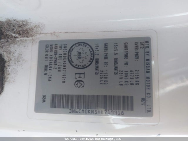 3N6CM0KN5HK719918 Nissan Nv200 2.5s/2.5sv