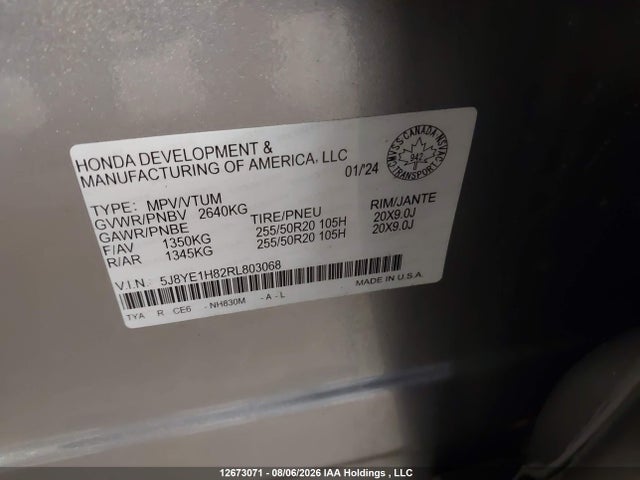 Продаж на аукціоні авто 2024 Acura Mdx Advance, vin: 5J8YE1H82RL803068, номер лоту: 12673071