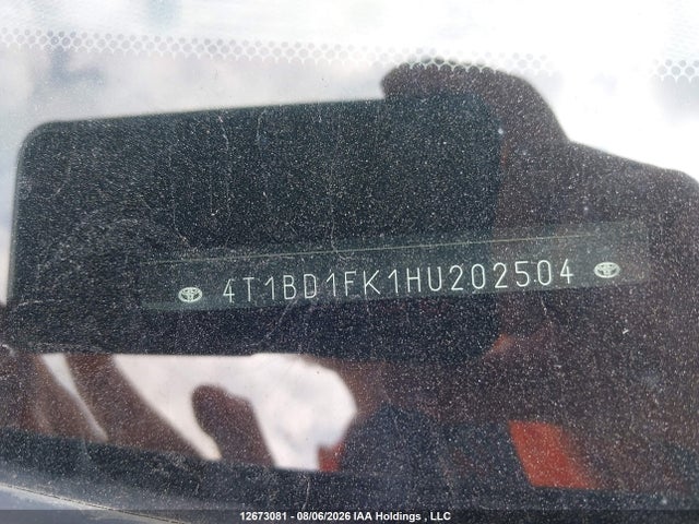 Aukcja sprzedaży 2017 Toyota Camry Hybrid Xle, vin: 4T1BD1FK1HU202504, numer aukcji: 12673081