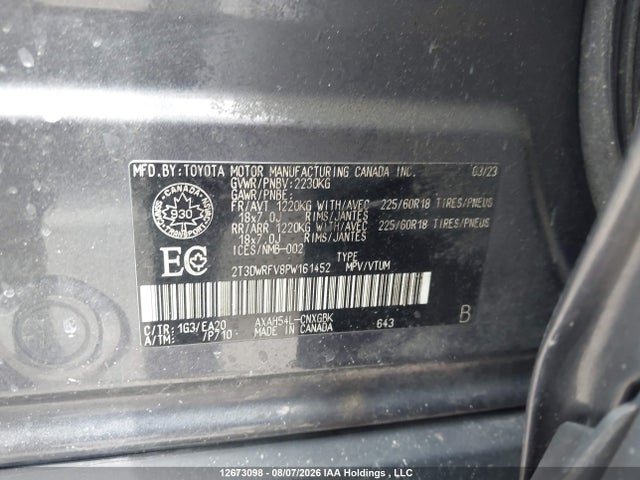 2T3DWRFV8PW161452 Toyota Rav4 Hybrid Limited