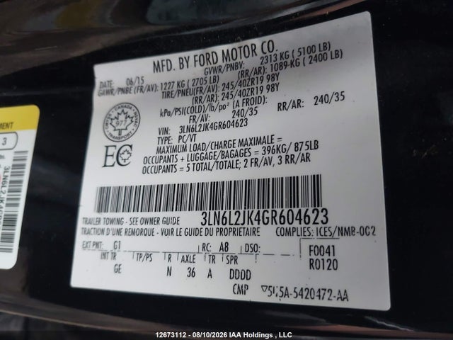 Lincoln MKZ 2016 3LN6L2JK4GR604623 Image 21