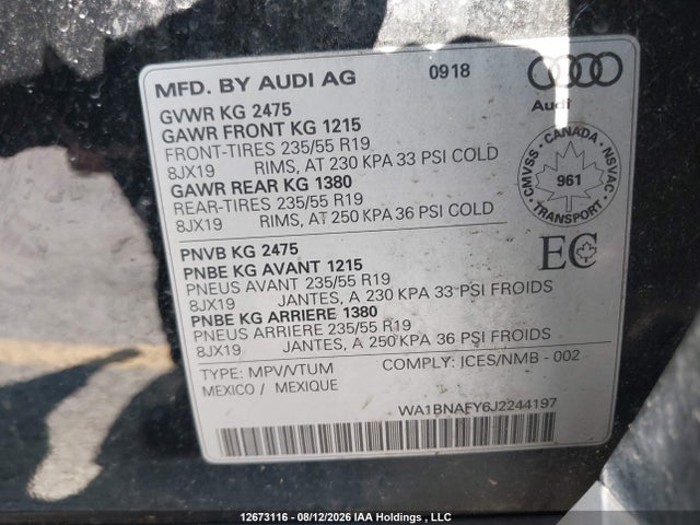 Audi Q5 2018 WA1BNAFY6J2244197 Image 9