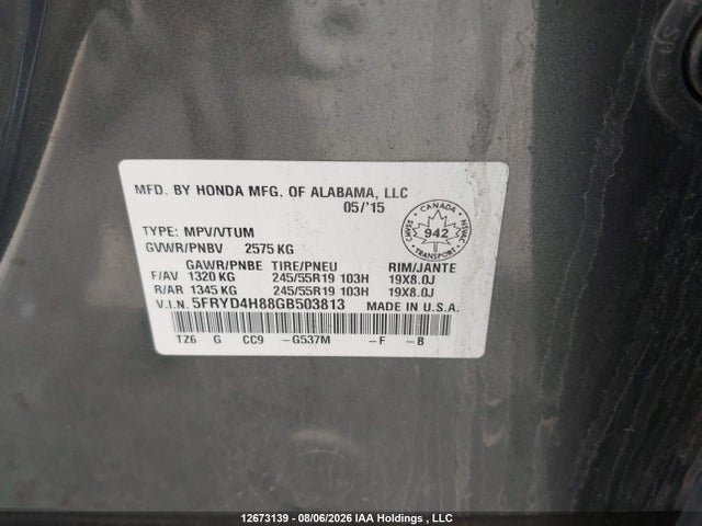 Aukcja sprzedaży 2016 Acura Mdx Elite, vin: 5FRYD4H88GB503813, numer aukcji: 12673139