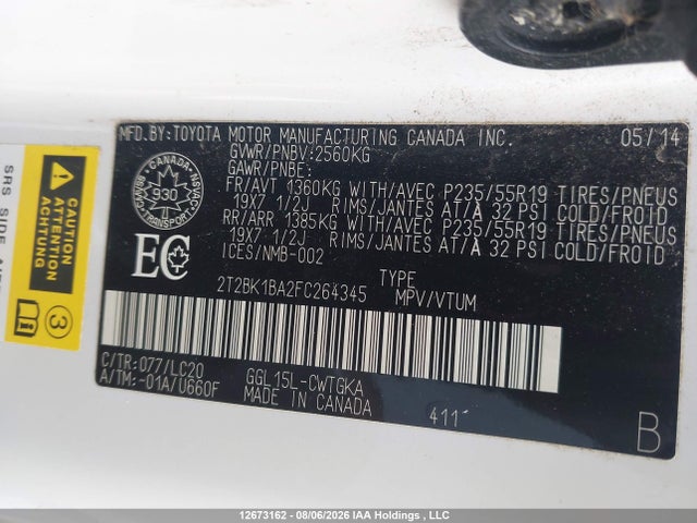 2T2BK1BA2FC264345 Lexus Rx 350/base/f Sport