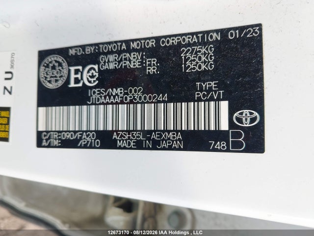 Продаж на аукціоні авто 2023 Toyota Crown Xle/limited, vin: JTDAAAAF0P3000244, номер лоту: 12673170