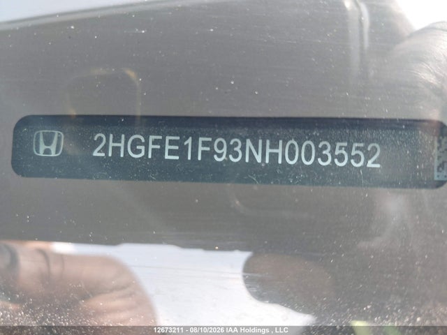 Aukcja sprzedaży 2022 Honda Civic Touring, vin: 2HGFE1F93NH003552, numer aukcji: 12673211
