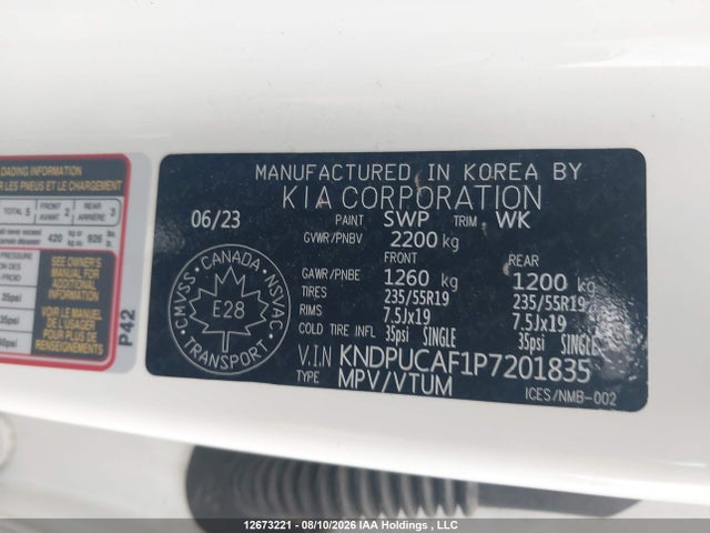 12673221 :رقم المزاد ، KNDPUCAF1P7201835 vin ، 2023 Kia Sportage Lx/x-line مزاد بيع