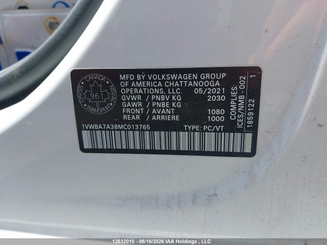 Volkswagen Passat Highline 2021 1VWBA7A38MC013765 Image 9