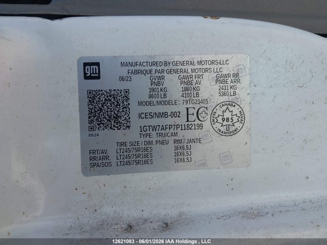Aukcja sprzedaży 2023 Gmc Savana, vin: 1GTW7AFP7P1182199, numer aukcji: 12621083