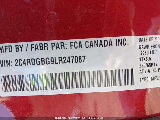 Dodge Grand Caravan Se 2020 2C4RDGBG9LR247087 Image 9