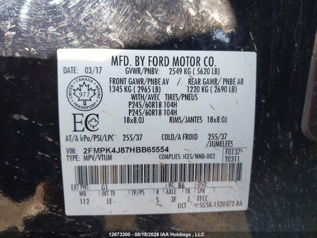 Ford EDGE SEL 2017 2FMPK4J87HBB65554 Image 19