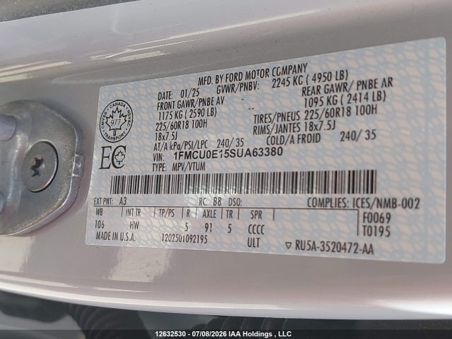 Ford Escape Phev 2025 1FMCU0E15SUA63380 Image 9