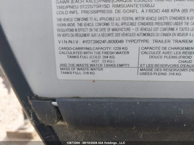 Dutchmen Trailer 2015 4YDT29624FJ930049 Image 9