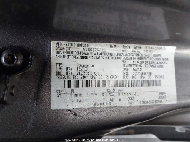 Ford FOCUS SE 2014 1FADP3F23EL426512 Image 18