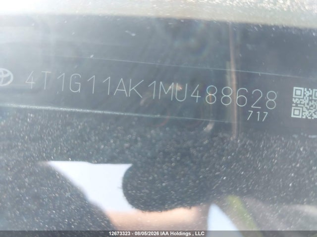 Продажа на аукционе авто 2021 Toyota Camry Se/se Night Shade, vin: 4T1G11AK1MU488628, номер лота: 12673323