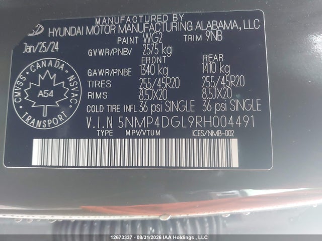 Hyundai Santa Fe Luxury 2024 5NMP4DGL9RH004491 Image 18