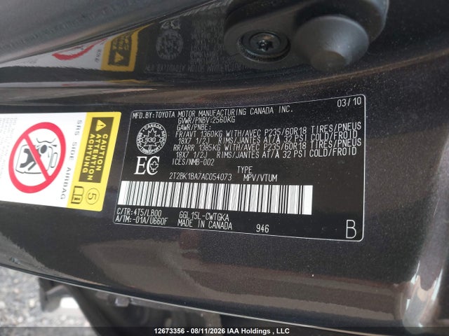 Aukcja sprzedaży 2010 Lexus Rx 350, vin: 2T2BK1BA7AC054073, numer aukcji: 12673356