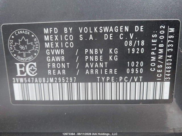 3VW547AU8JM295297 Volkswagen Golf Gti 5-door/5-door Autobahn