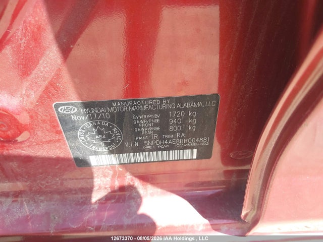 2011 Hyundai Elantra მანქანა იყიდება აუქციონზე, vin: 5NPDH4AE8BH004881, აუქციონის ნომერი: 12673370