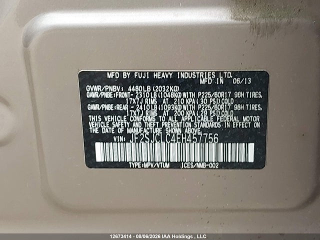 JF2SJCLC4EH457756 Subaru Forester 2.5i Touring