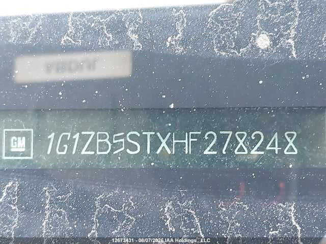 12673431 :رقم المزاد ، 1G1ZB5STXHF278248 vin ، 2017 Chevrolet Malibu Ls مزاد بيع