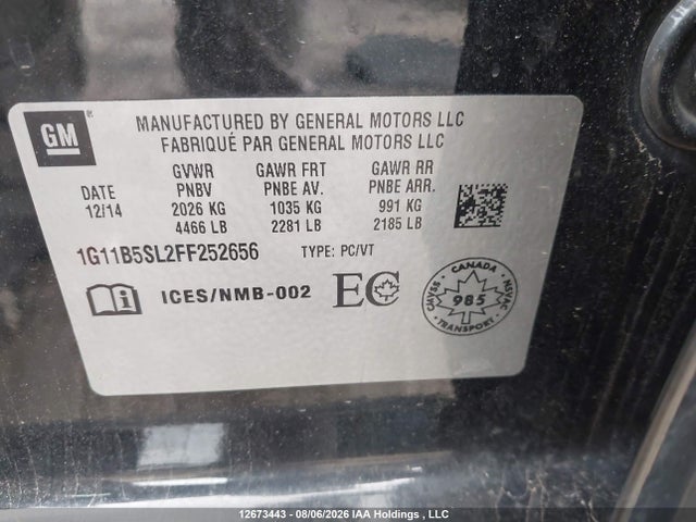 1G11B5SL2FF252656 Chevrolet MALIBU LS