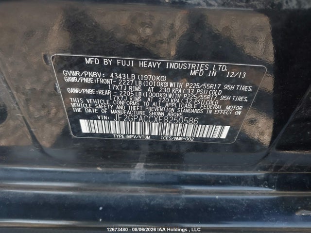 Aukcja sprzedaży 2014 Subaru Xv Crosstrek Sport Package, vin: JF2GPACCXE8250586, numer aukcji: 12673480