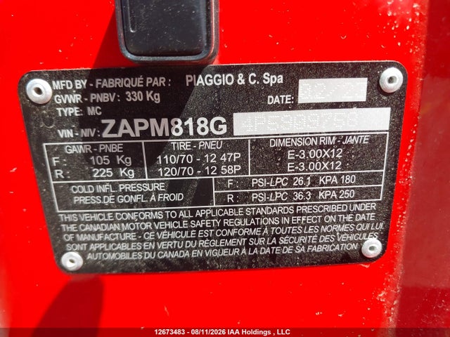 ZAPM818G4P5909758 Vespa Primavera/sprint 150