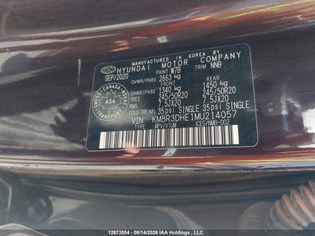 Hyundai Palisade Preferred 2021 KM8R3DHE1MU214057 Image 9