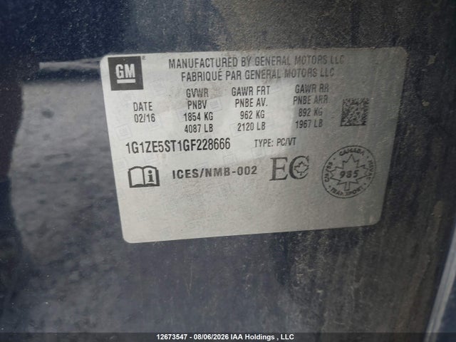 Chevrolet MALIBU 1LT 2016 1G1ZE5ST1GF228666 Image 17