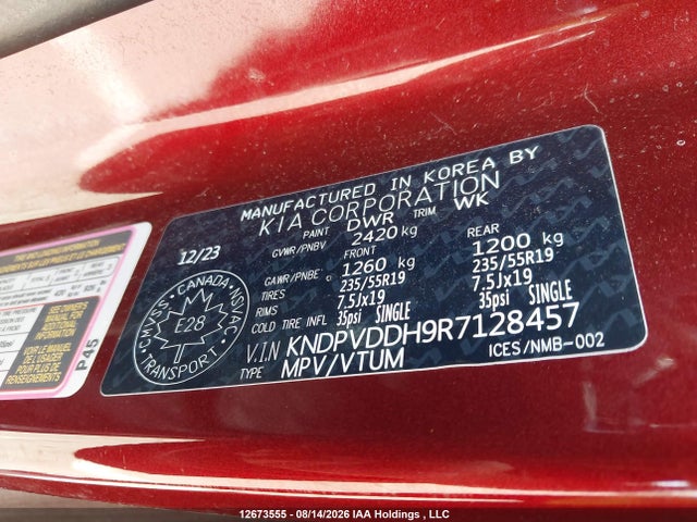 Aukcja sprzedaży 2024 Kia Sportage Plug-in Hybrid Ex Premium, vin: KNDPVDDH9R7128457, numer aukcji: 12673555