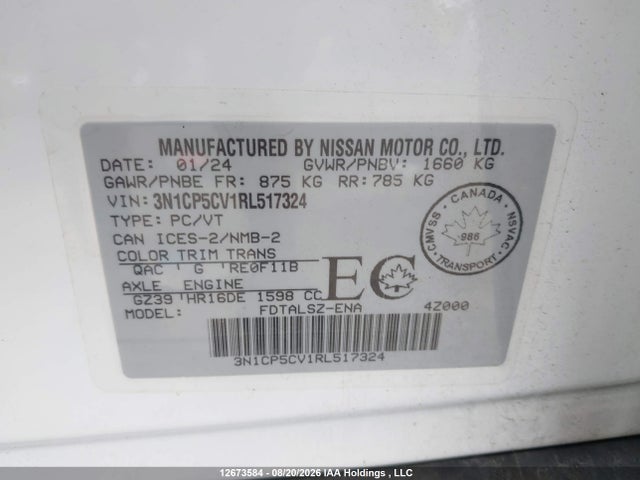 Nissan KICKS SV 2024 3N1CP5CV1RL517324 Image 20