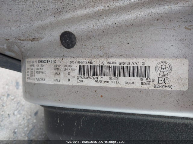 Продажа на аукционе авто 2008 Dodge Dakota Sxt, vin: 1D7HW38NX8S624204, номер лота: 12673618