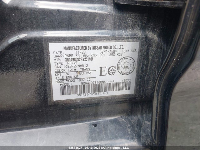12673627 :رقم المزاد ، 3N1AB8CV2RY251404 vin ، 2024 Nissan Sentra Sv مزاد بيع