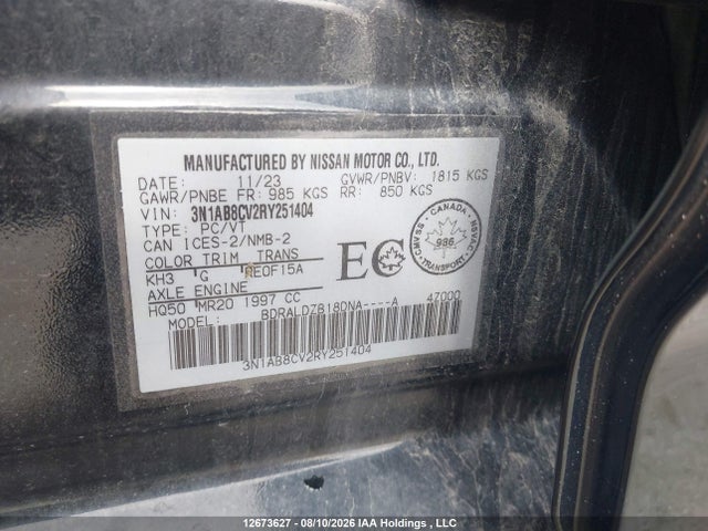 12673627 :رقم المزاد ، 3N1AB8CV2RY251404 vin ، 2024 Nissan Sentra Sv مزاد بيع