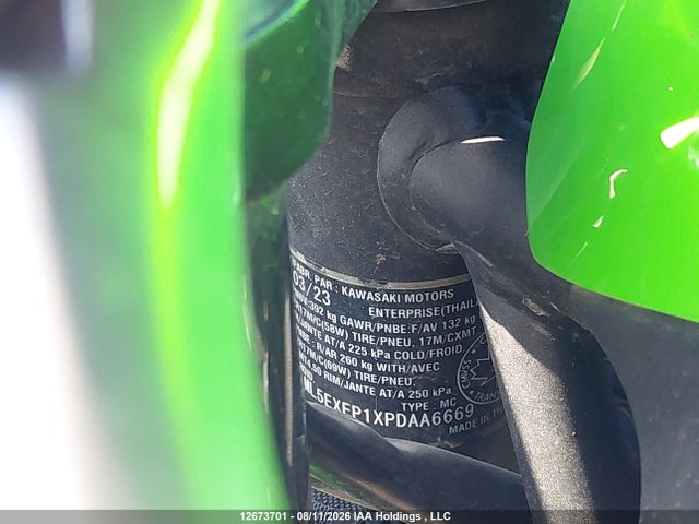 Продаж на аукціоні авто 2023 Kawasaki Ex650 P, vin: ML5EXEP1XPDAA6669, номер лоту: 12673701