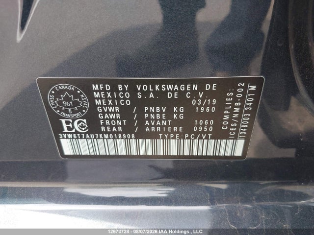 3VW6T7AU7KM018908 Volkswagen Golf Gti 5-door/5-door Autobahn/5-door Rabbit