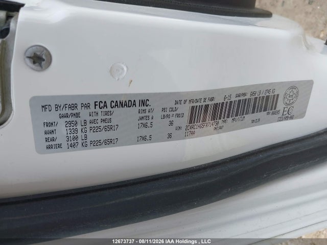 2015 Chrysler Town & Country მანქანა იყიდება აუქციონზე, vin: 2C4RC1HG5FR714730, აუქციონის ნომერი: 12673737