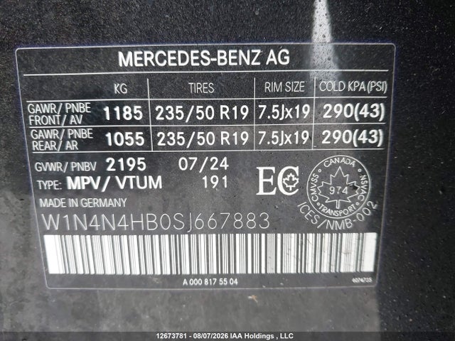 W1N4N4HB0SJ667883 Mercedes-Benz Gla 250 4matic