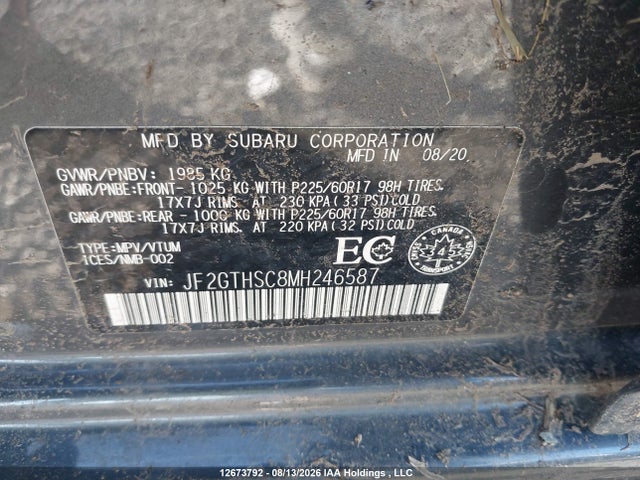 JF2GTHSC8MH246587 Subaru Crosstrek Sport