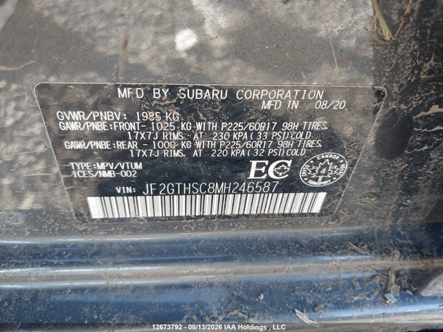 JF2GTHSC8MH246587 Subaru Crosstrek Sport
