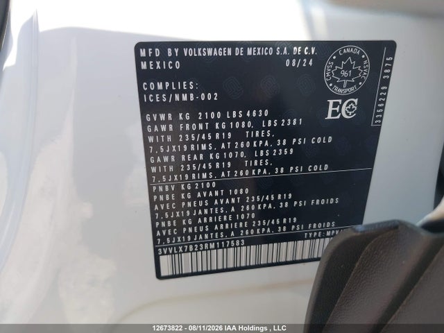 3VVLX7B23RM117583 Volkswagen Taos Comfortline Black Edition