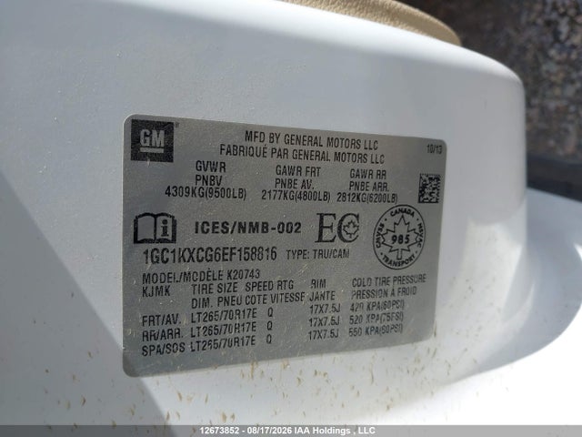 1GC1KXCG6EF158816 Chevrolet Silverado K2500 Heavy Duty Lt