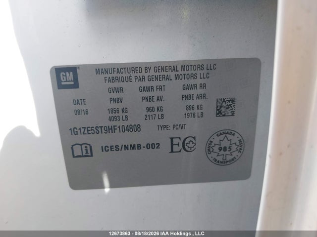 Chevrolet Malibu 2017 1G1ZE5ST9HF104808 Image 9