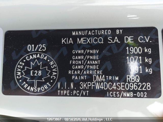 Aukcja sprzedaży 2025 Kia K4 Gt-line Turbo/gt-line Turbo Limited, vin: 3KPFW4DC4SE096228, numer aukcji: 12673867