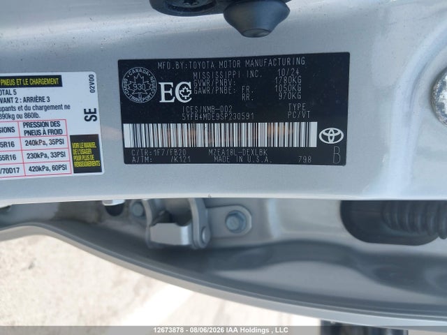 5YFB4MDE9SP230591 Toyota COROLLA LE