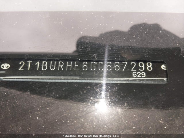 2T1BURHE6GC667298 Toyota Corolla L/le/le Pls/prm/s/s Pls